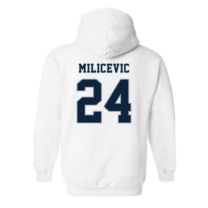 Xavier - NCAA Men's Basketball : Jovan Milicevic - Classic Shersey Hooded Sweatshirt-1