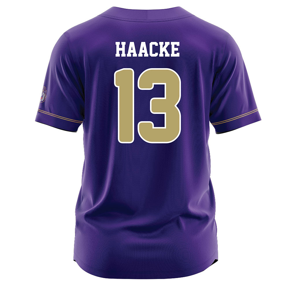 JMU - NCAA Baseball : Will Haacke - Purple Jersey-1