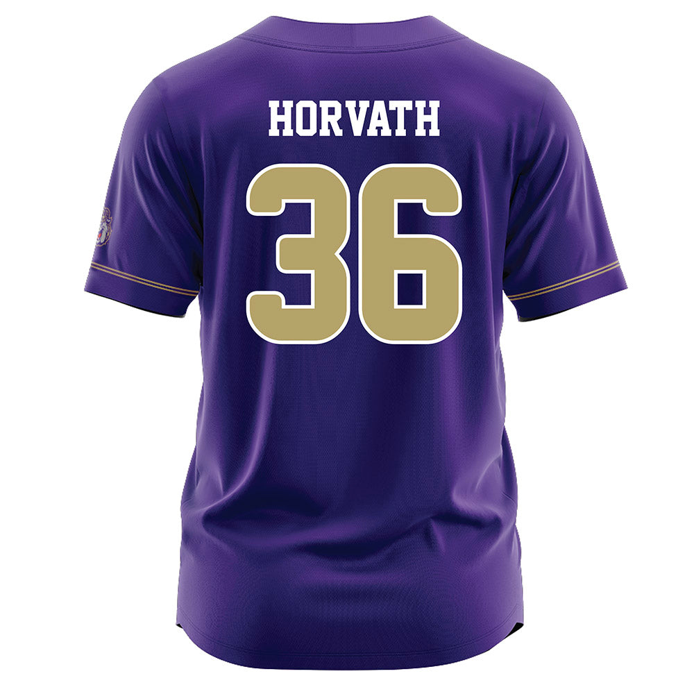 JMU - NCAA Baseball : Adam Horvath - Purple Jersey-1