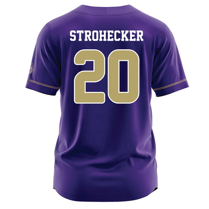 JMU - NCAA Baseball : Jonathan Strohecker - Purple Jersey-1