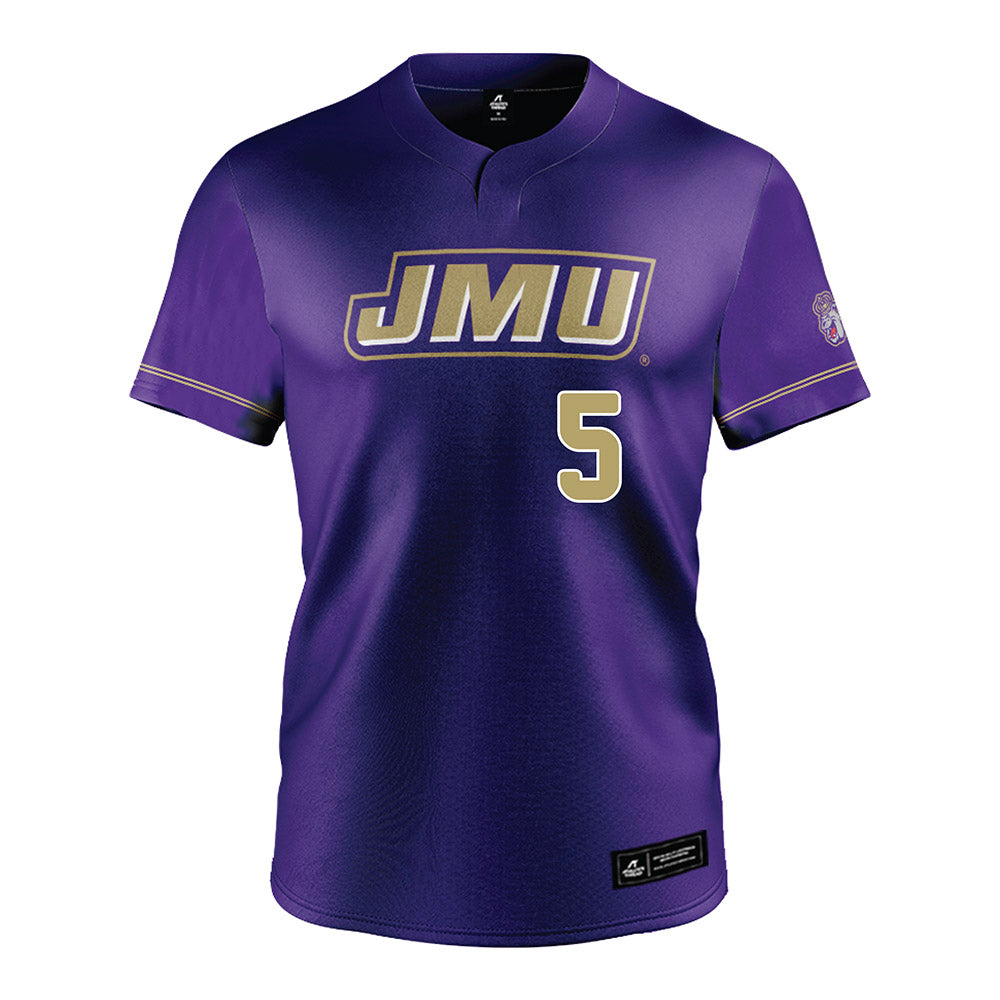JMU - NCAA Baseball : Wyatt Campbell - Purple Jersey-0