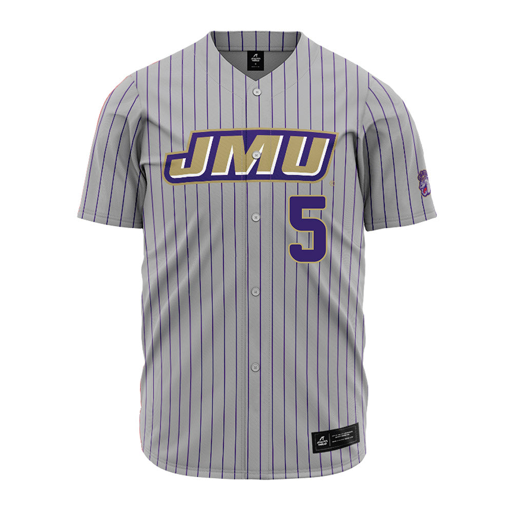 JMU - NCAA Baseball : Wyatt Campbell - Grey Jersey-0