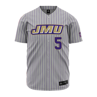 JMU - NCAA Baseball : Wyatt Campbell - Grey Jersey-0