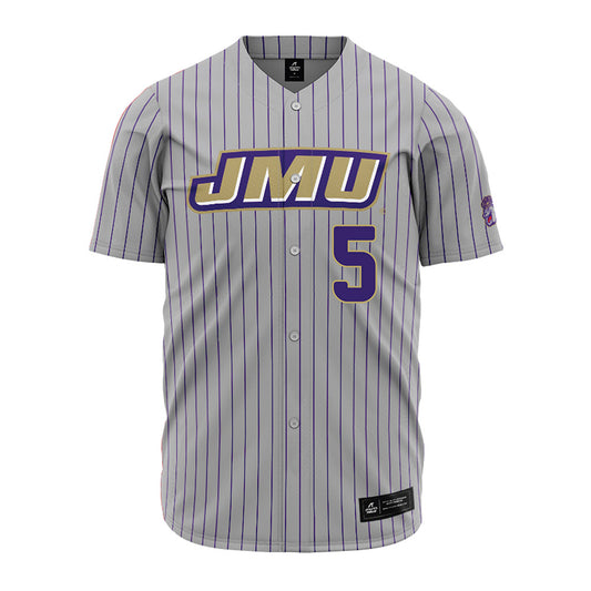 JMU - NCAA Baseball : Wyatt Campbell - Grey Jersey-0