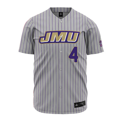 JMU - NCAA Baseball : Tyler Lutz - Grey Jersey-0