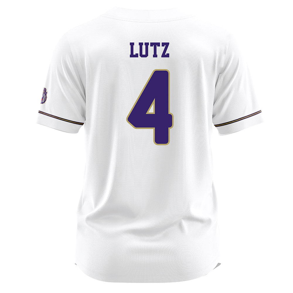 JMU - NCAA Baseball : Tyler Lutz - White Jersey-1