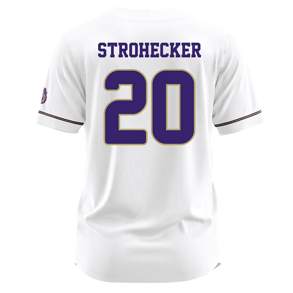 JMU - NCAA Baseball : Jonathan Strohecker - White Jersey-1