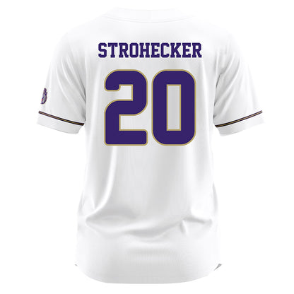 JMU - NCAA Baseball : Jonathan Strohecker - White Jersey-1