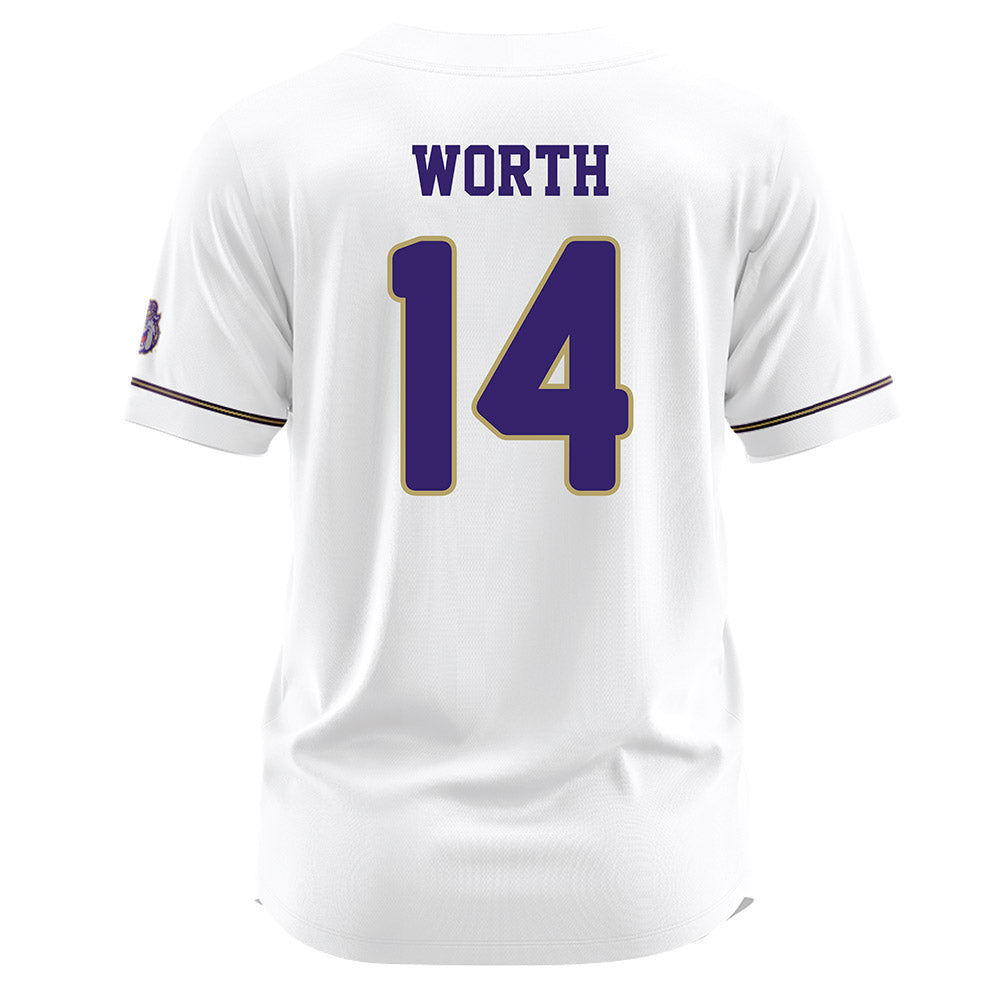 JMU - NCAA Baseball : Conner Worth - White Jersey-1