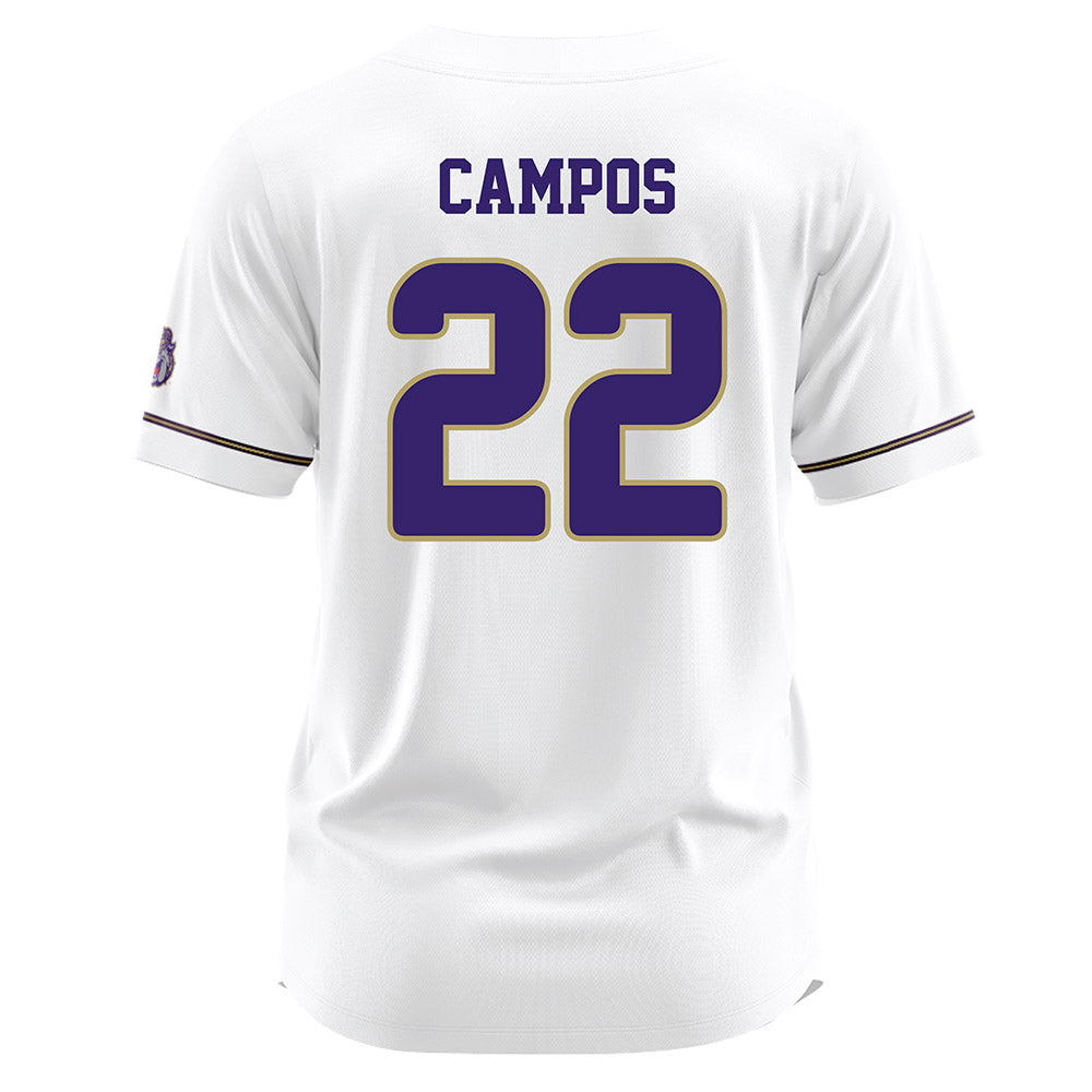 JMU - NCAA Baseball : Trey Campos - White Jersey-1