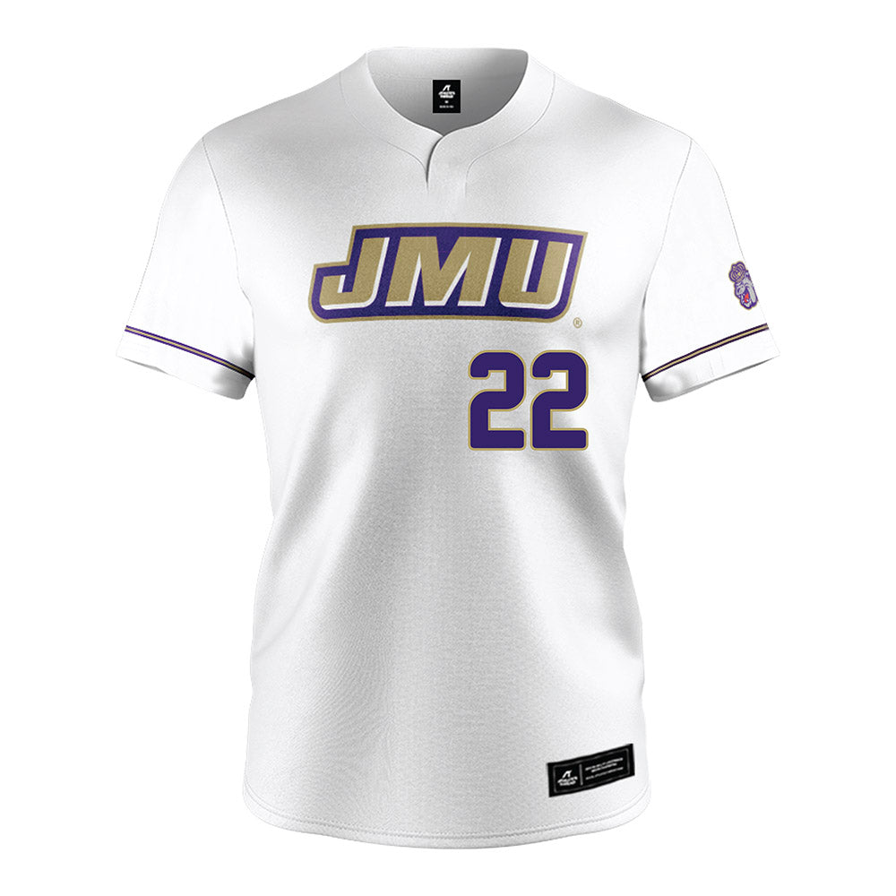 JMU - NCAA Baseball : Trey Campos - White Jersey-0