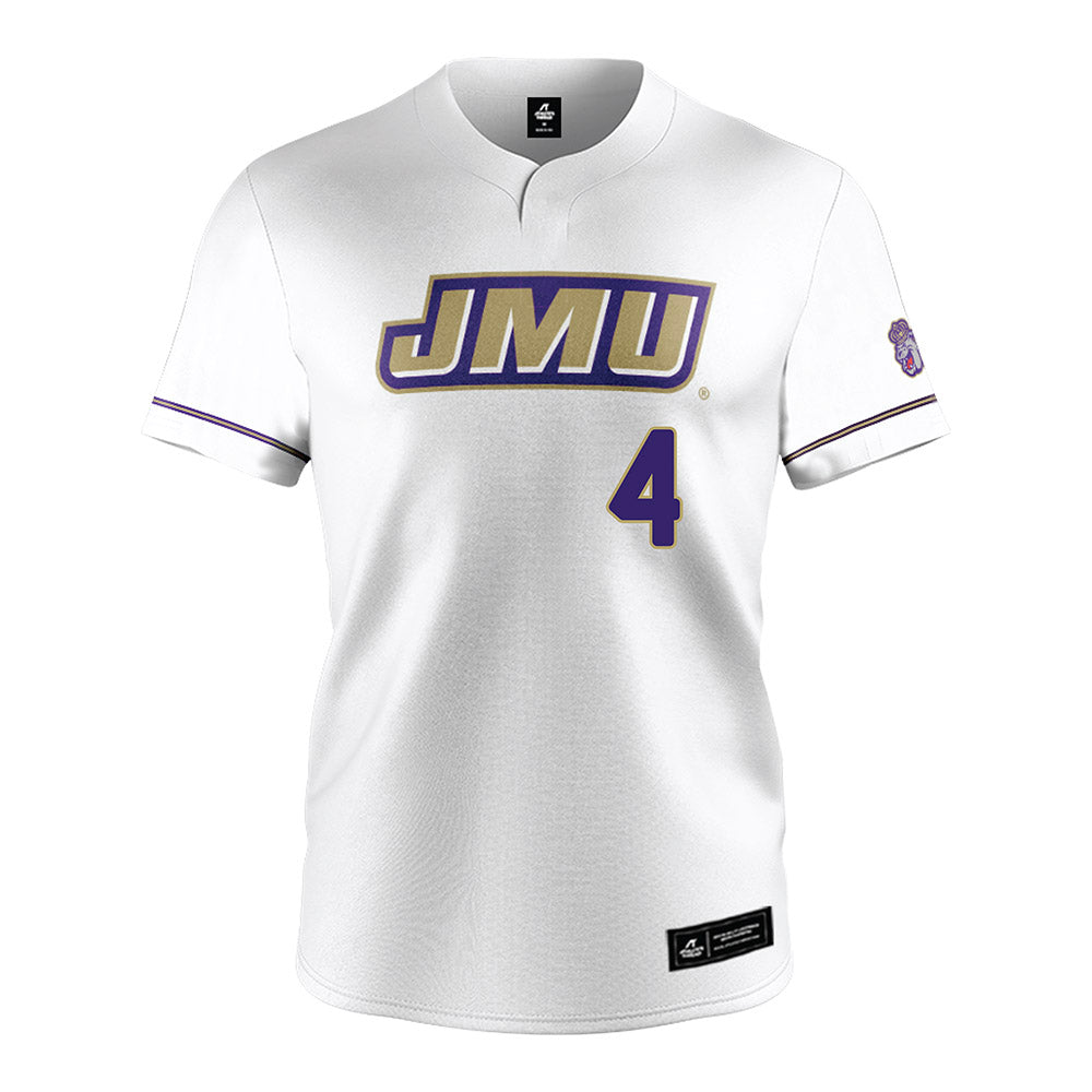 JMU - NCAA Baseball : Tyler Lutz - White Jersey-0