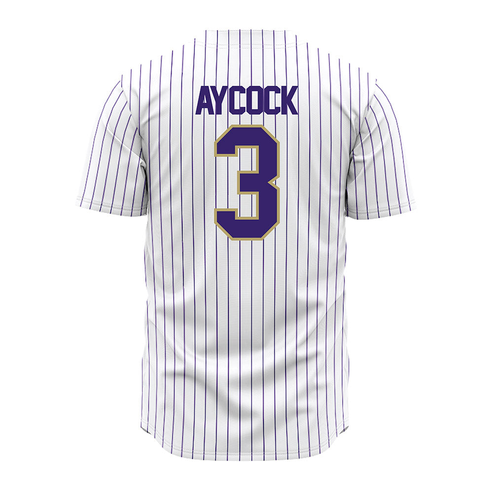 JMU - NCAA Baseball : Cameron Aycock - White Jersey-1