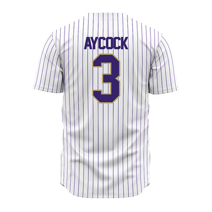 JMU - NCAA Baseball : Cameron Aycock - White Jersey-1