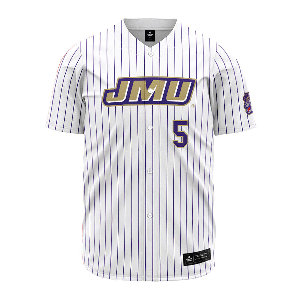 JMU - NCAA Baseball : Wyatt Campbell - White Jersey-0