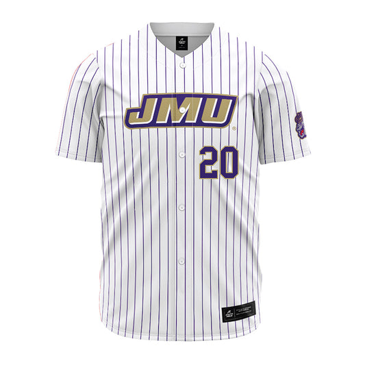 JMU - NCAA Baseball : Jonathan Strohecker - White Jersey-0