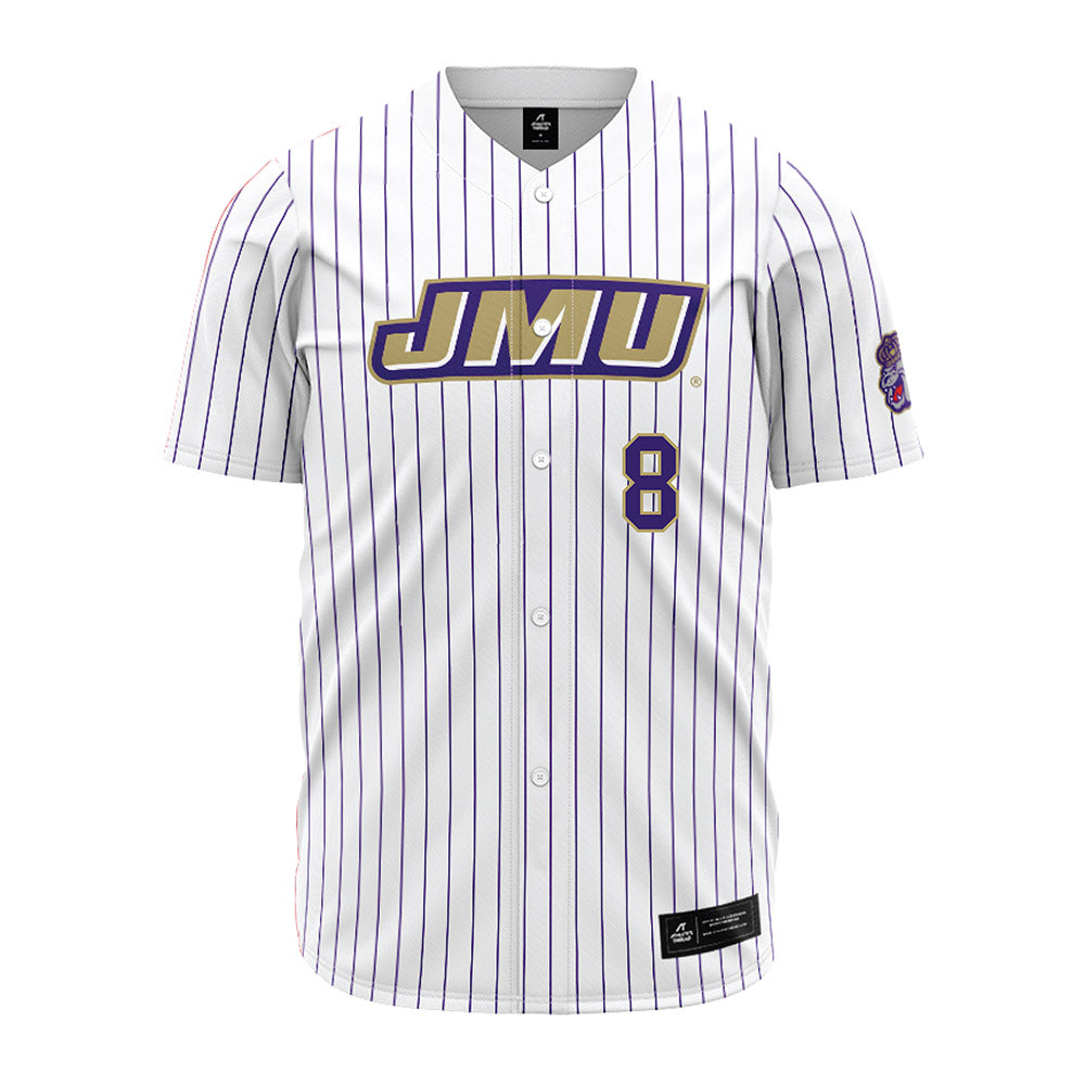 JMU - NCAA Baseball : Ben Barrow - White Jersey-0