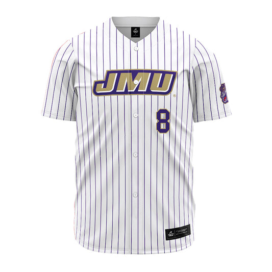 JMU - NCAA Baseball : Ben Barrow - White Jersey-0