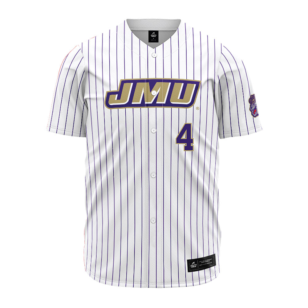 JMU - NCAA Baseball : Tyler Lutz - White Jersey-0
