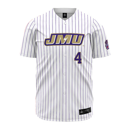 JMU - NCAA Baseball : Tyler Lutz - White Jersey-0