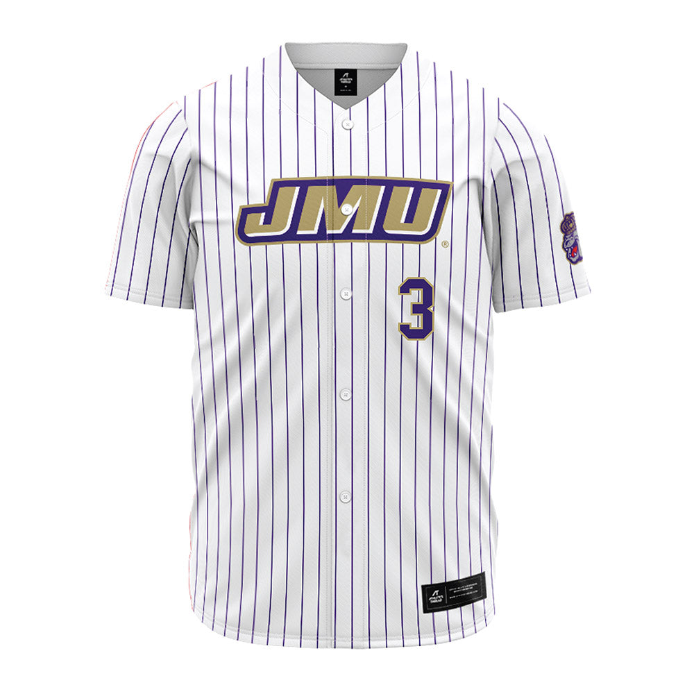 JMU - NCAA Baseball : Cameron Aycock - White Jersey-0