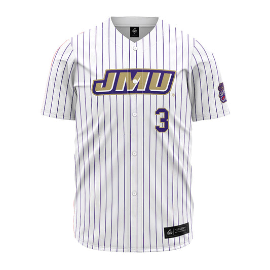 JMU - NCAA Baseball : Cameron Aycock - White Jersey-0