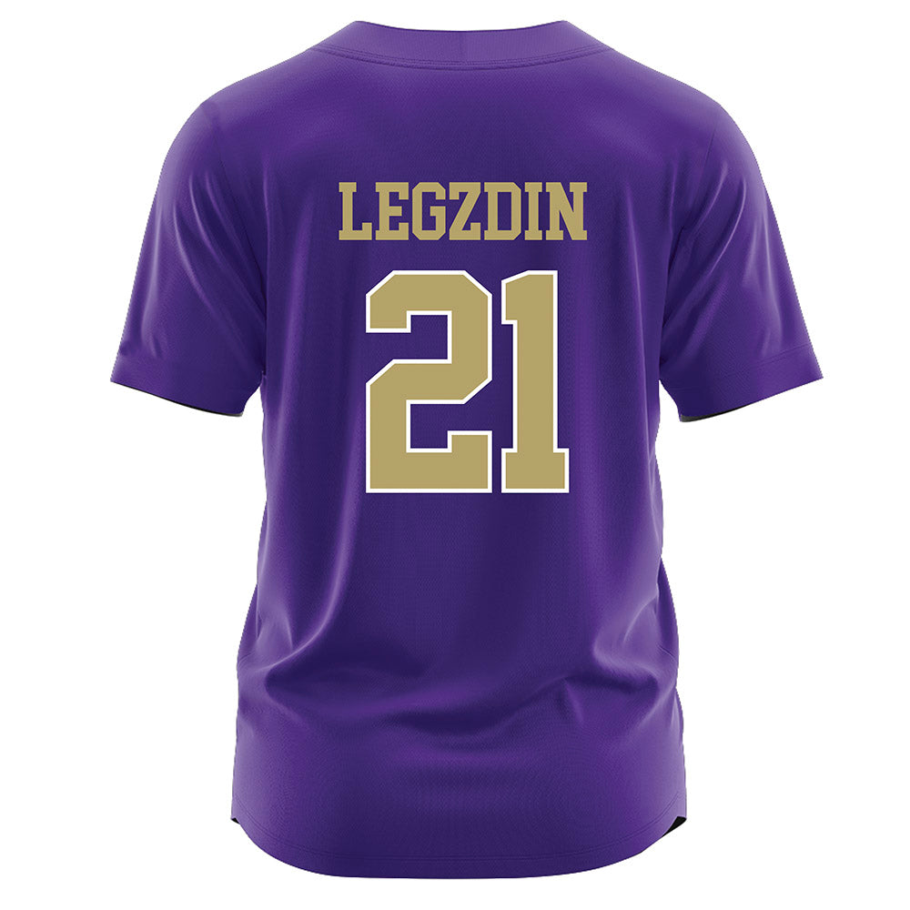 JMU - NCAA Softball : Cali Legzdin - Purple Jersey-1