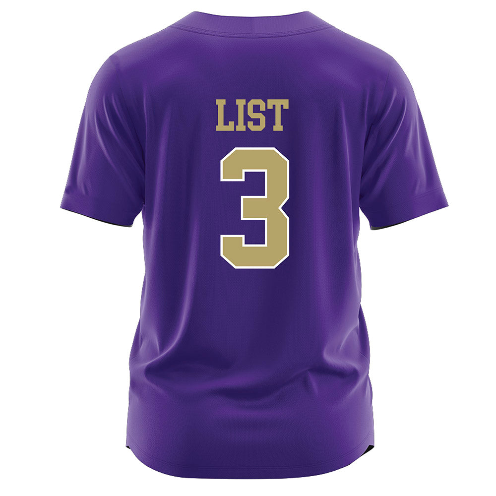 JMU - NCAA Softball : Payton List - Purple Jersey-1