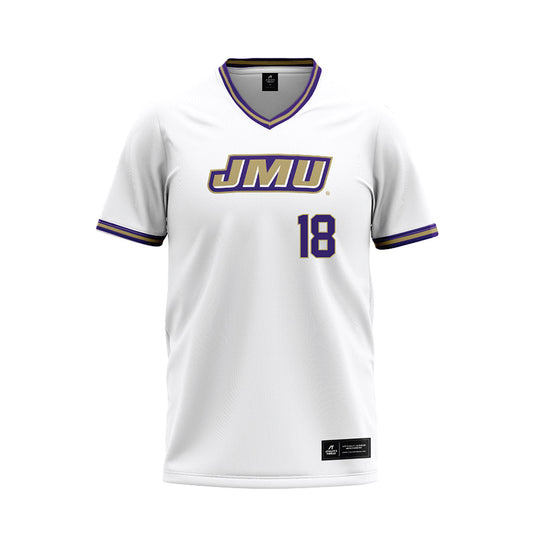 JMU - NCAA Softball : Morgan Mesaros - White Baseball Jersey-0