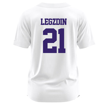 JMU - NCAA Softball : Cali Legzdin - White Jersey-1