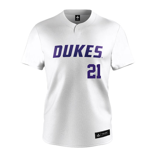 JMU - NCAA Softball : Cali Legzdin - White Jersey-0