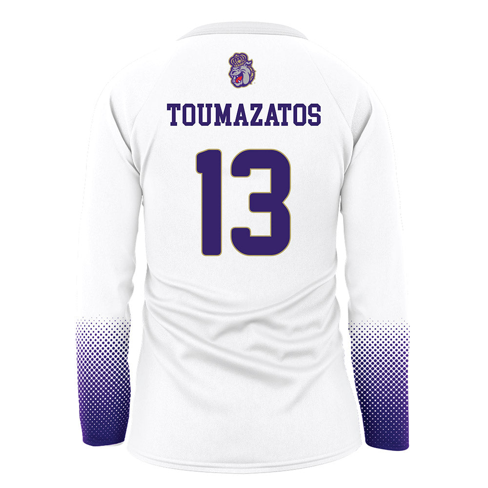 JMU - NCAA Women's Volleyball : Ana Toumazatos - White Volleyball Jersey-1