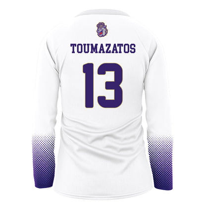 JMU - NCAA Women's Volleyball : Ana Toumazatos - White Volleyball Jersey-1
