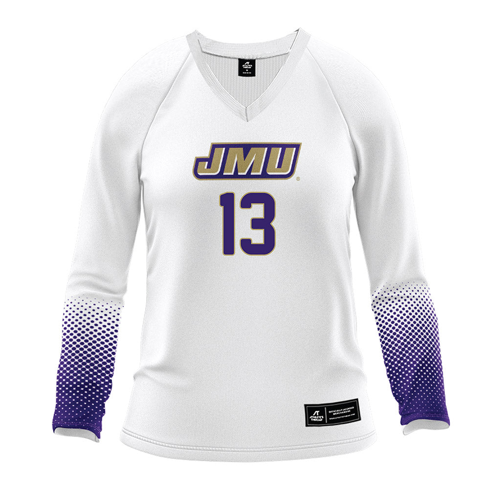 JMU - NCAA Women's Volleyball : Ana Toumazatos - White Volleyball Jersey-0