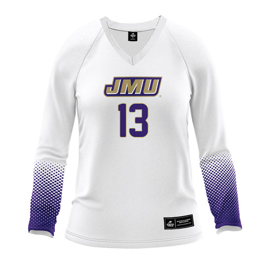 JMU - NCAA Women's Volleyball : Ana Toumazatos - White Volleyball Jersey-0