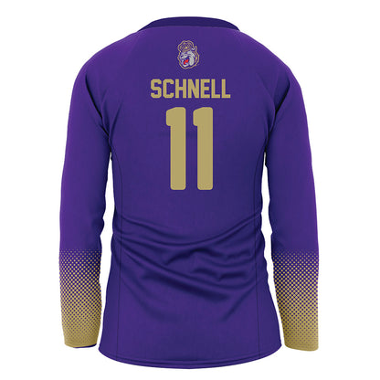 JMU - NCAA Women's Volleyball : Sarah Schnell - Purple Volleyball Jersey-1