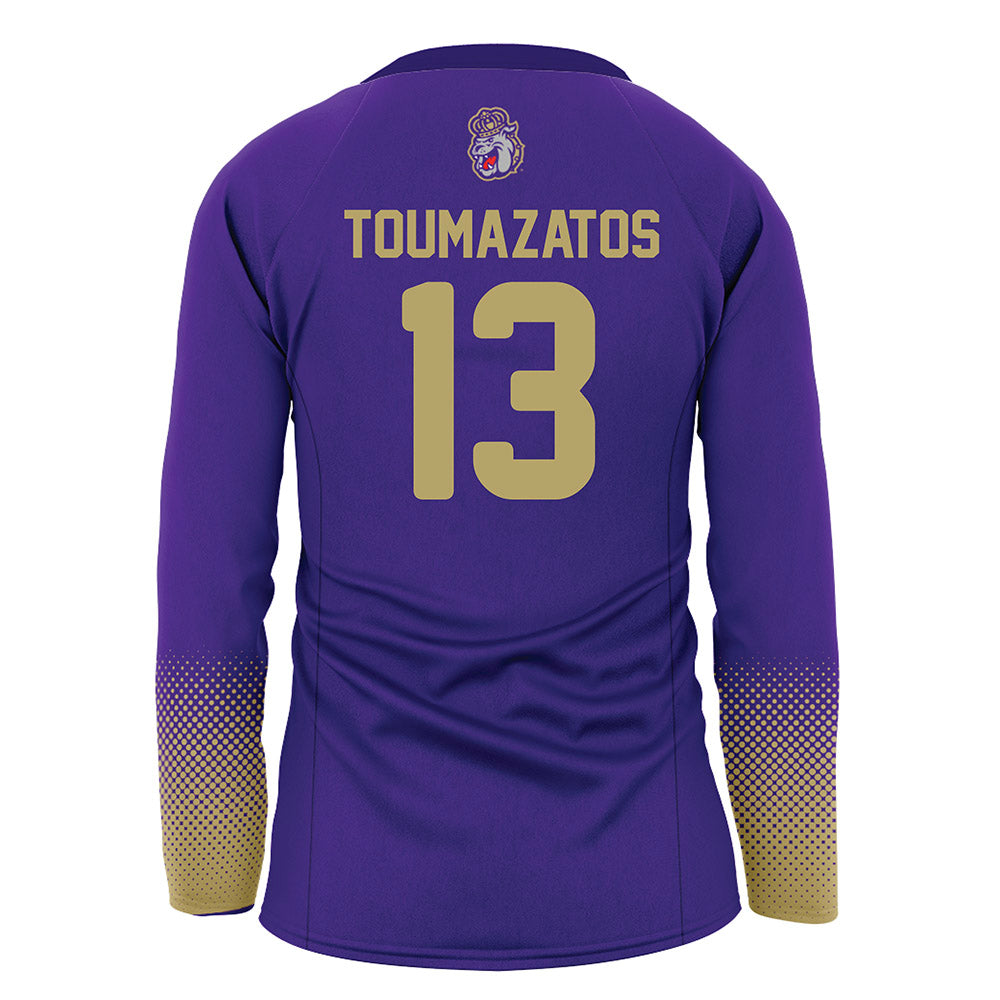JMU - NCAA Women's Volleyball : Ana Toumazatos - Purple Volleyball Jersey-1