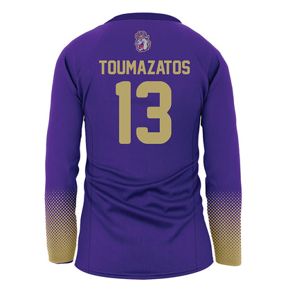 JMU - NCAA Women's Volleyball : Ana Toumazatos - Purple Volleyball Jersey-1