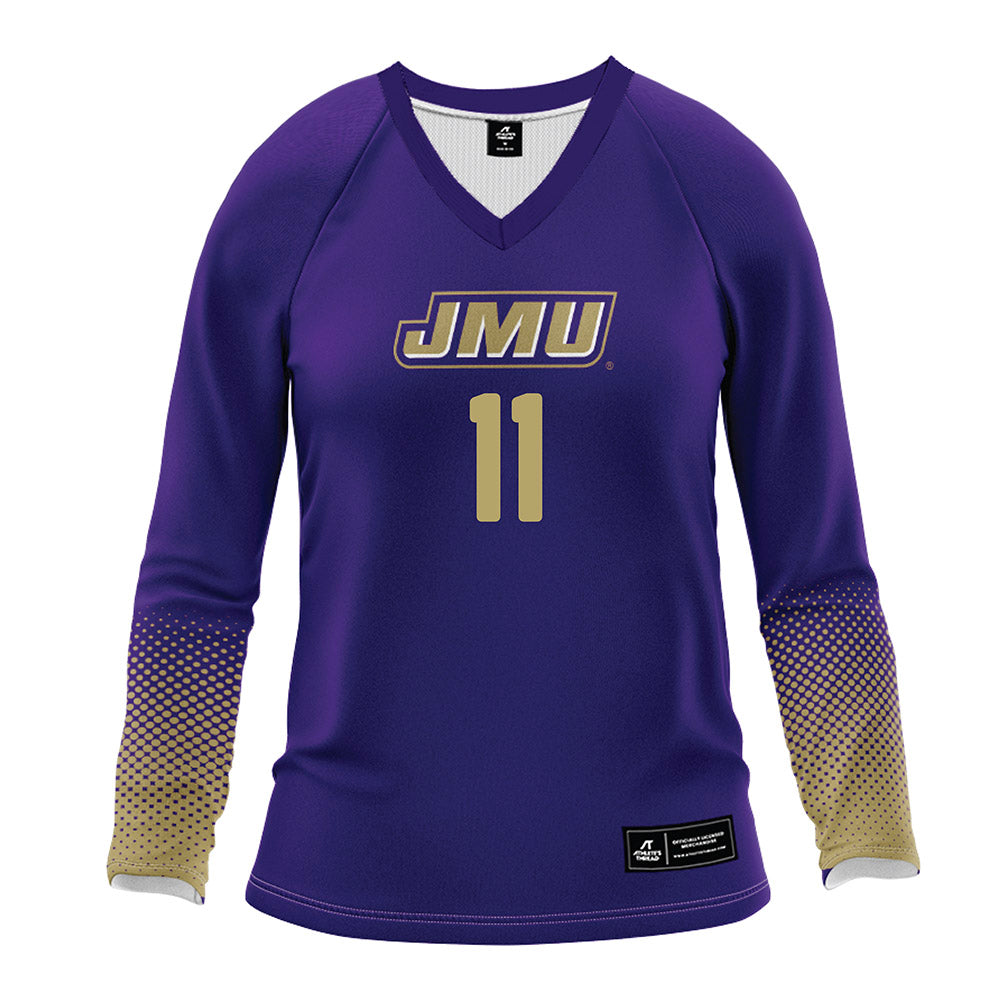 JMU - NCAA Women's Volleyball : Sarah Schnell - Purple Volleyball Jersey-0
