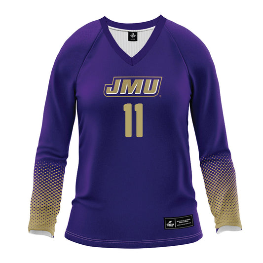 JMU - NCAA Women's Volleyball : Sarah Schnell - Purple Volleyball Jersey-0