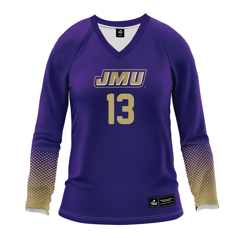 JMU - NCAA Women's Volleyball : Ana Toumazatos - Purple Volleyball Jersey-0