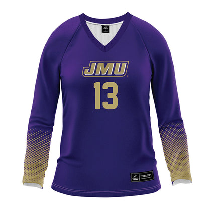 JMU - NCAA Women's Volleyball : Ana Toumazatos - Purple Volleyball Jersey-0