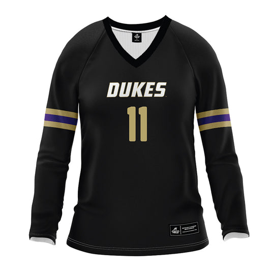 JMU - NCAA Women's Volleyball : Sarah Schnell - Black Volleyball Jersey-0
