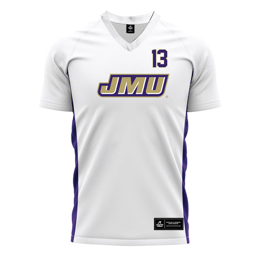 JMU - NCAA Women's Soccer : Abby Fisher - White Soccer Jersey-0