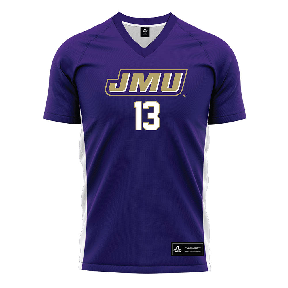 JMU - NCAA Women's Soccer : Abby Fisher - Purple Soccer Jersey-0