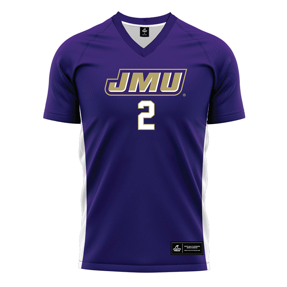 JMU - NCAA Women's Soccer : Audrey Orrock - Purple Soccer Jersey-0