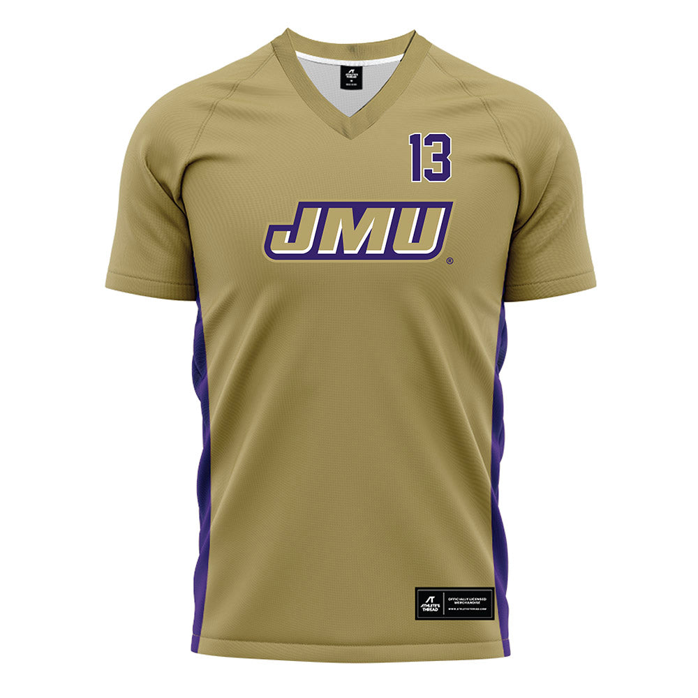 JMU - NCAA Women's Soccer : Abby Fisher - Gold Soccer Jersey-0