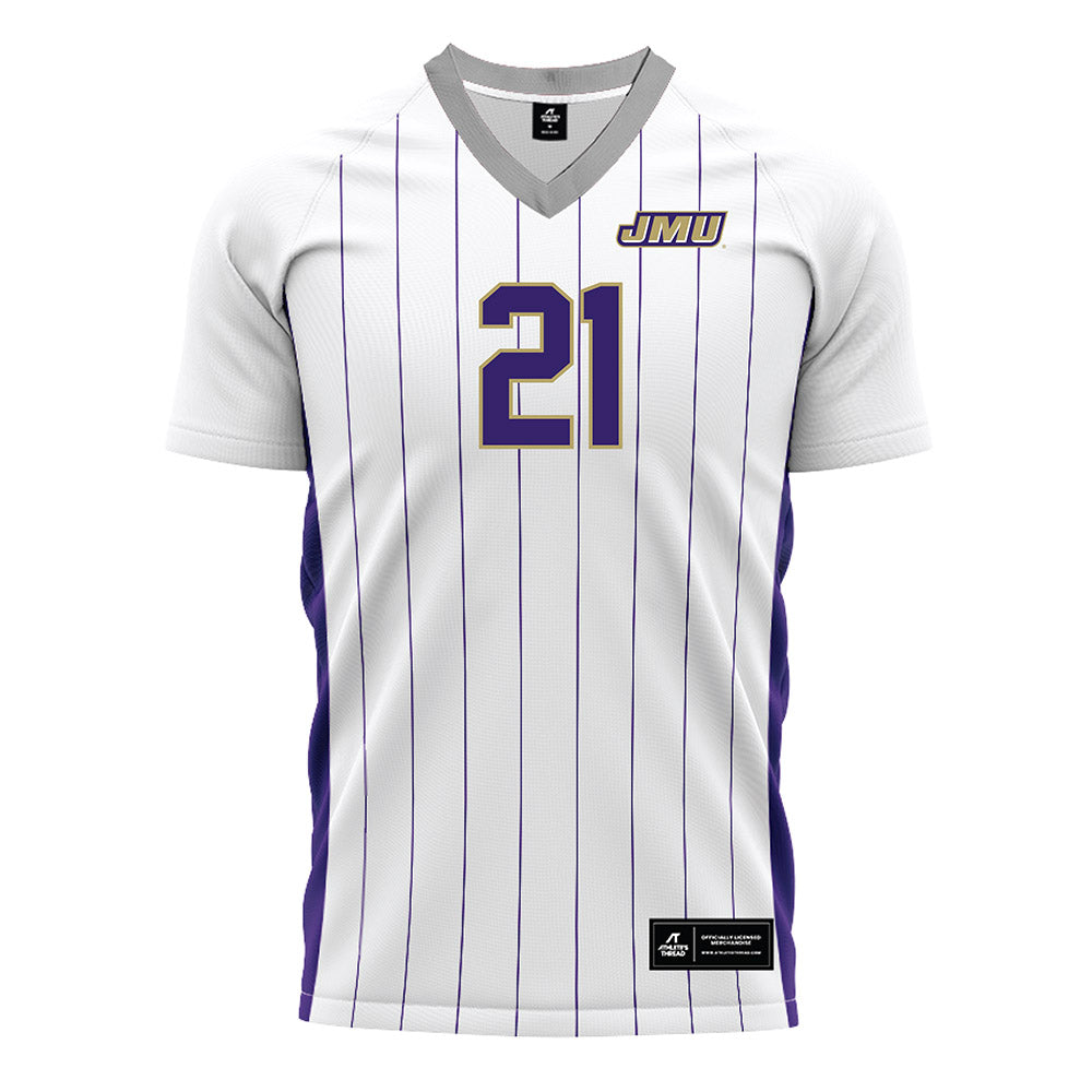 JMU - NCAA Men's Soccer : Tyler Miller - White Soccer Jersey-0