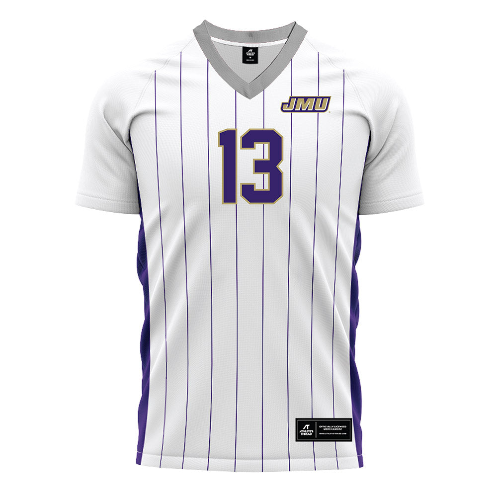 JMU - NCAA Men's Soccer : David Lee - White Soccer Jersey-0