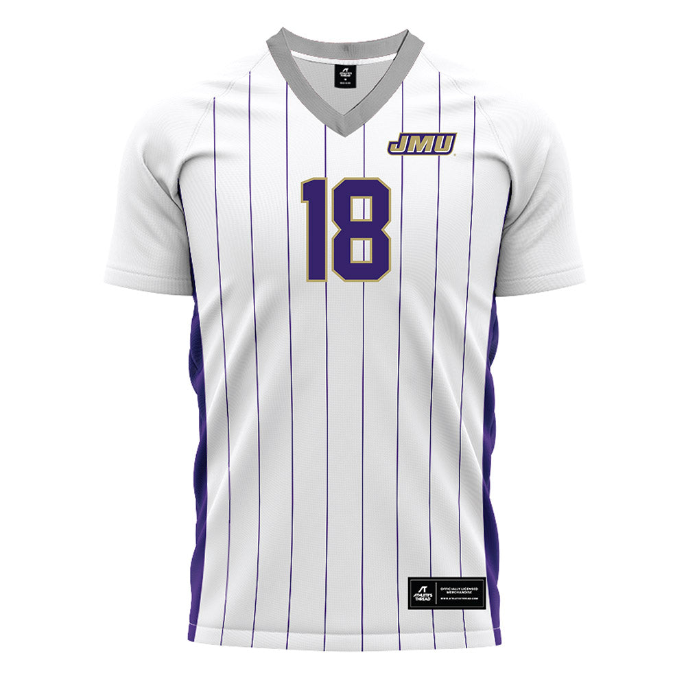 JMU - NCAA Men's Soccer : Lucho Fuentes - White Soccer Jersey-0